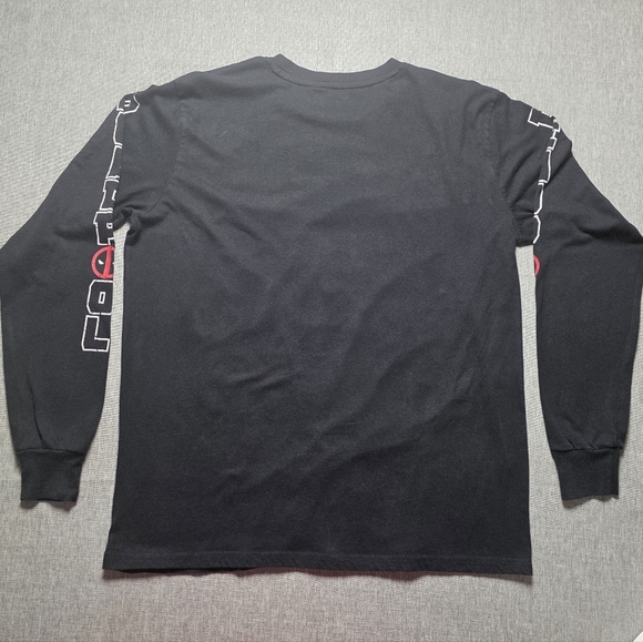 Marvel Deadpool Black and Red Long Sleeve Shirt Men's Size L - Picture 3 of 6